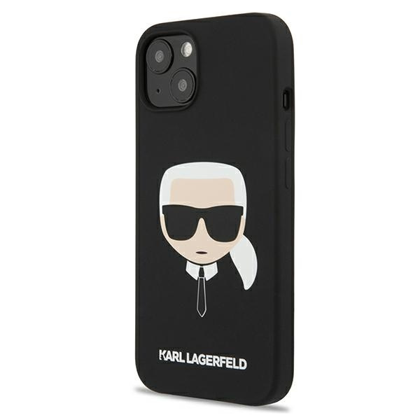 KARL LAGERFELD Apple iPhone 13 Mini Silikonhülle Karl`s Head Schwarz Hardcase